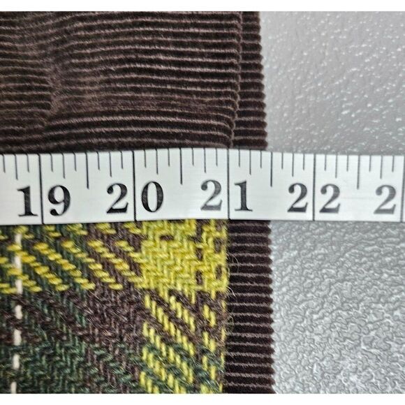 Anthropologie Maeve Womens 4 Corduroy Wool Blend Green Yellow Plaid Mini Skirt - Picture 10 of 10